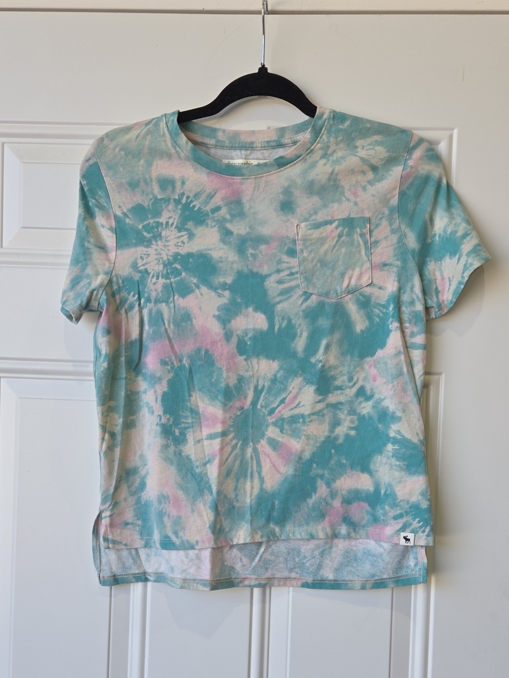 abercrombie kids Tie-Dye Tee in Teal, Pink, Cream